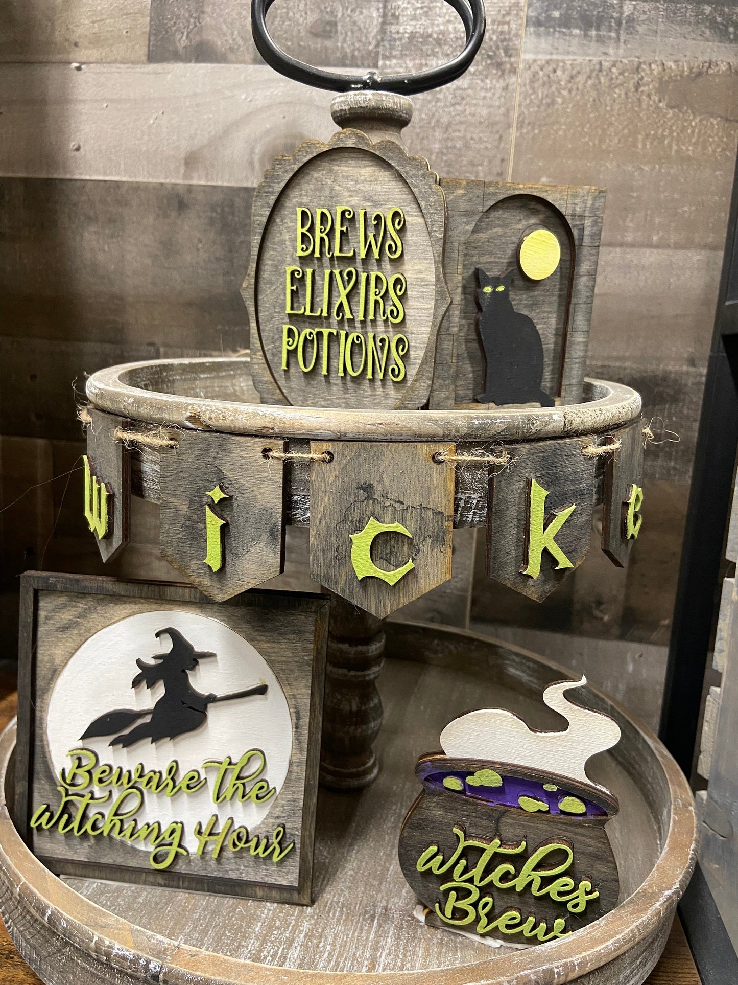 Wicked Tiered tray set Painted