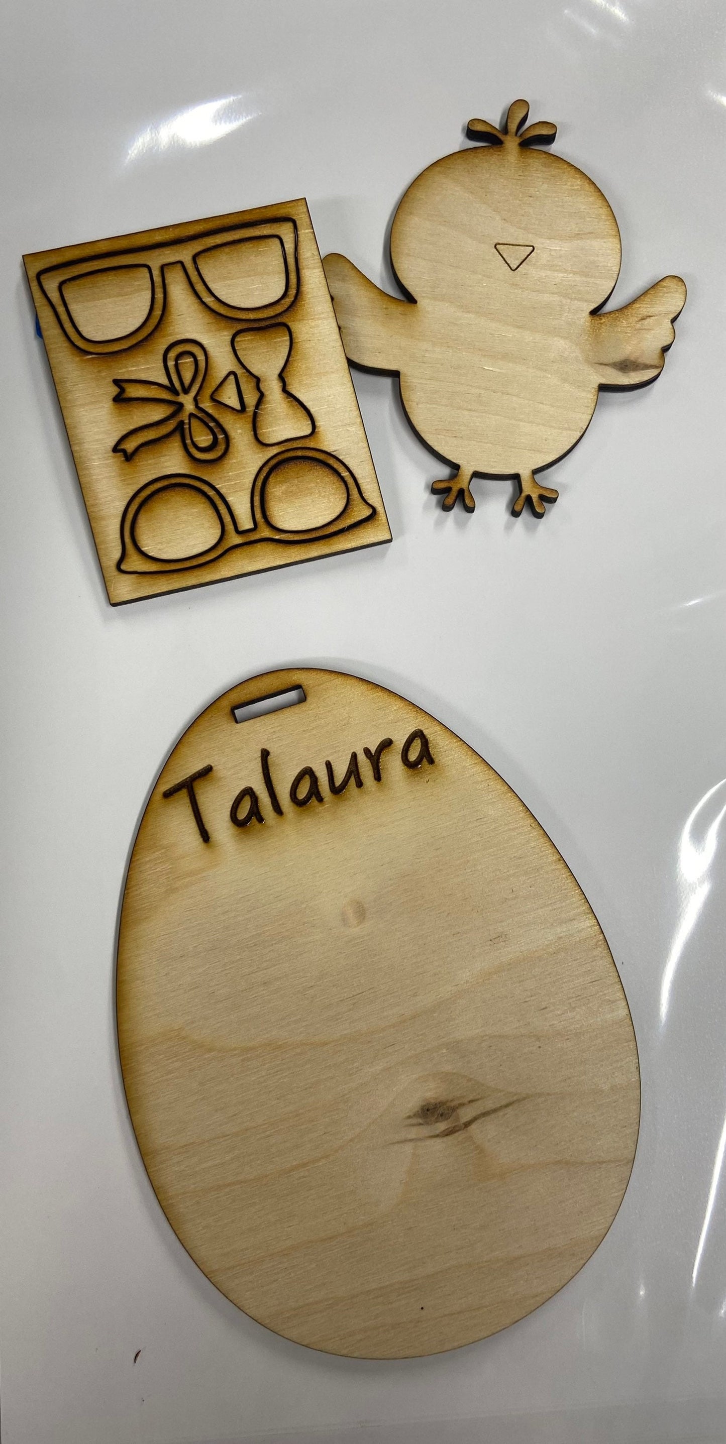 DIY Easter Basket Chick Name Tag unpainted