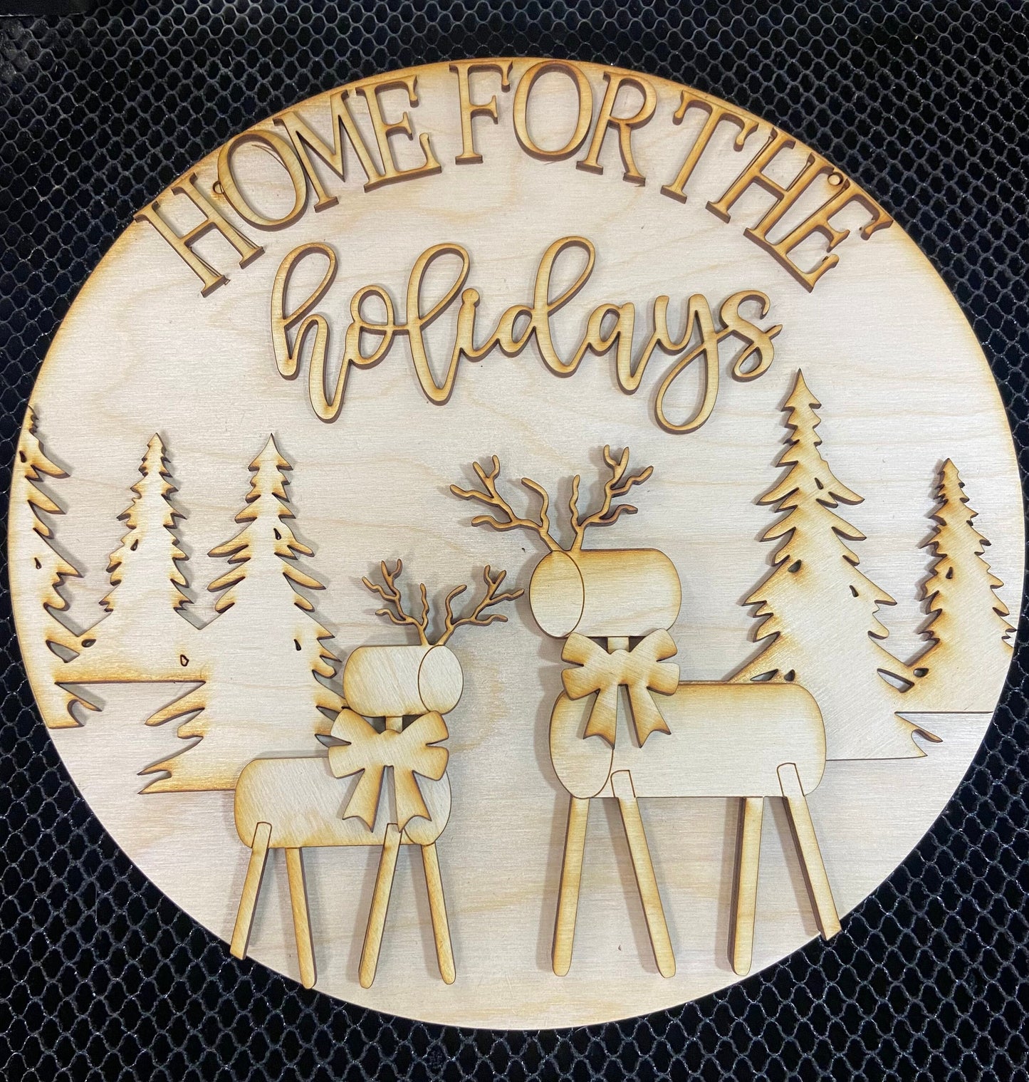 DIY Oh Deer, home for the holidays door hanger