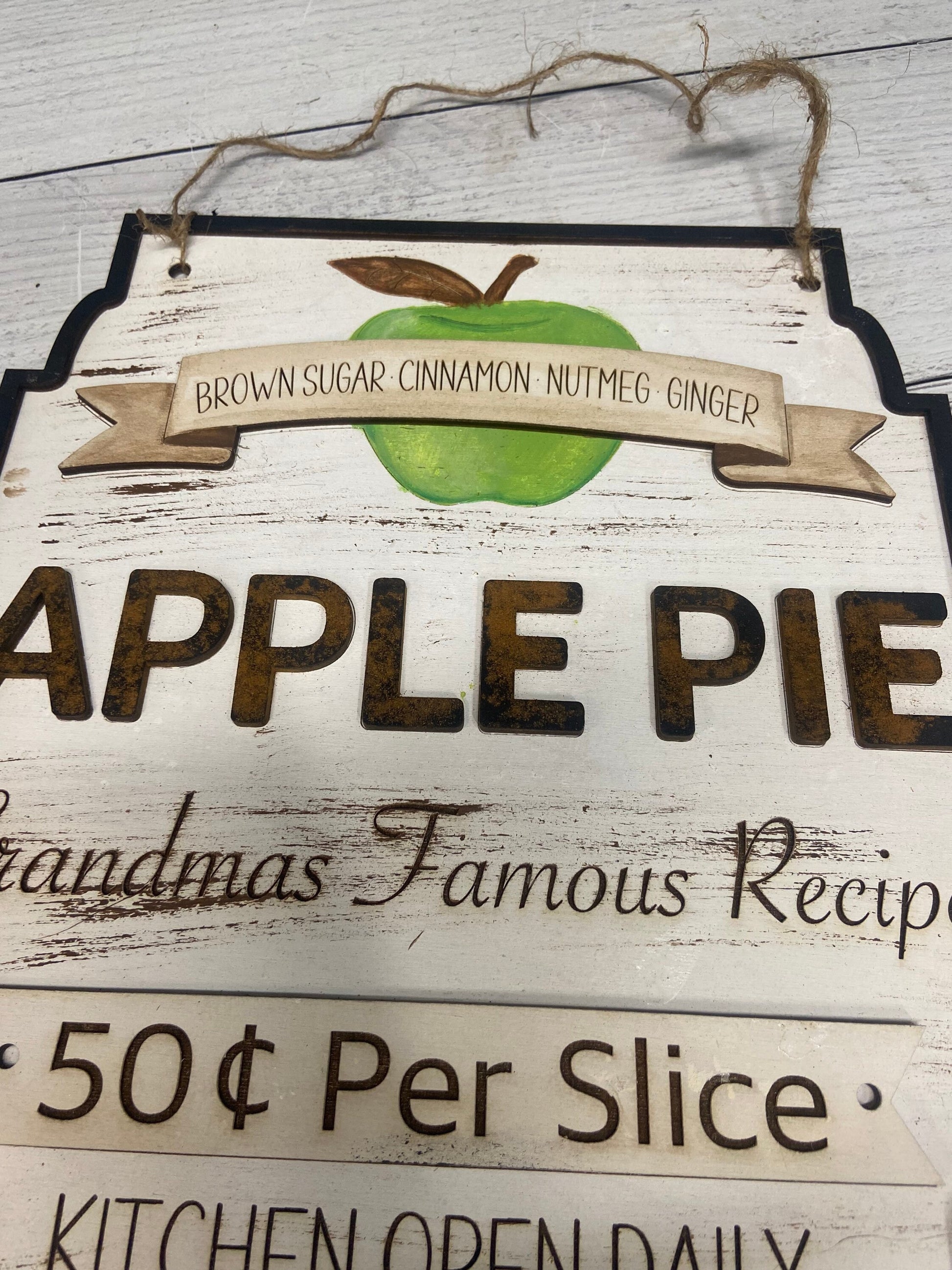 Grandmas Famous Apple Pie sign unpainted