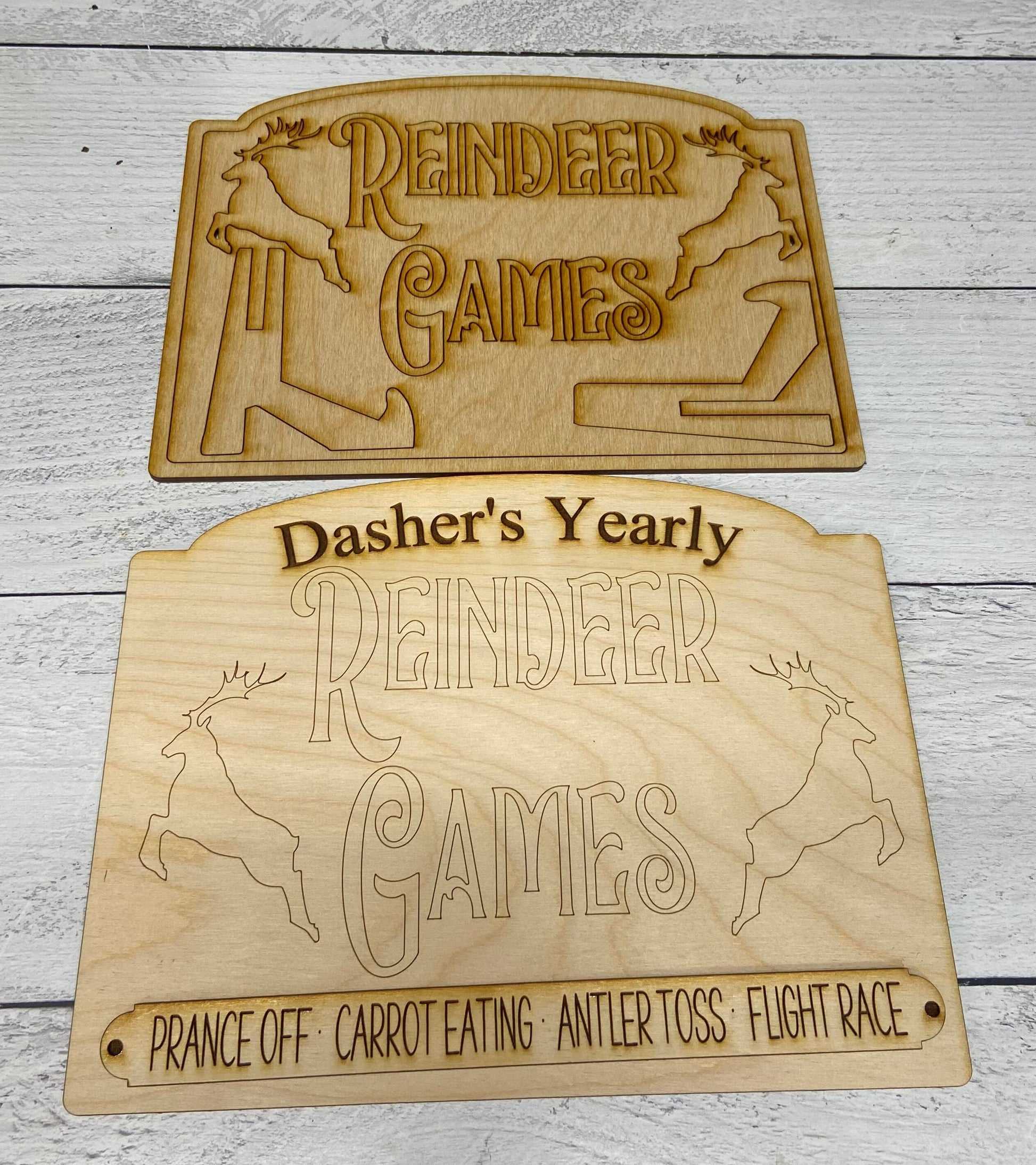 Reindeer Games sign unpainted