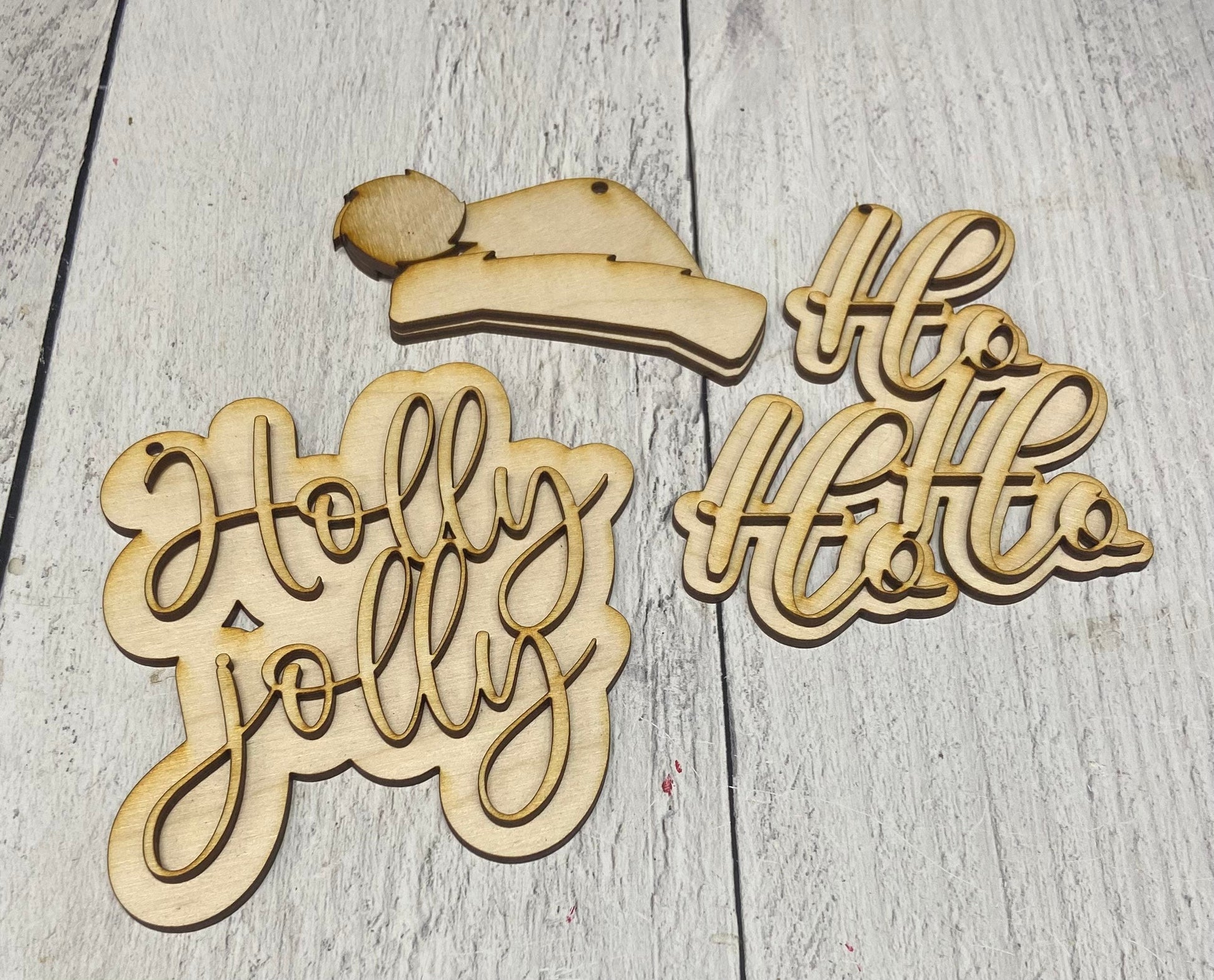 HO HO HO Garland Tags (unpainted)