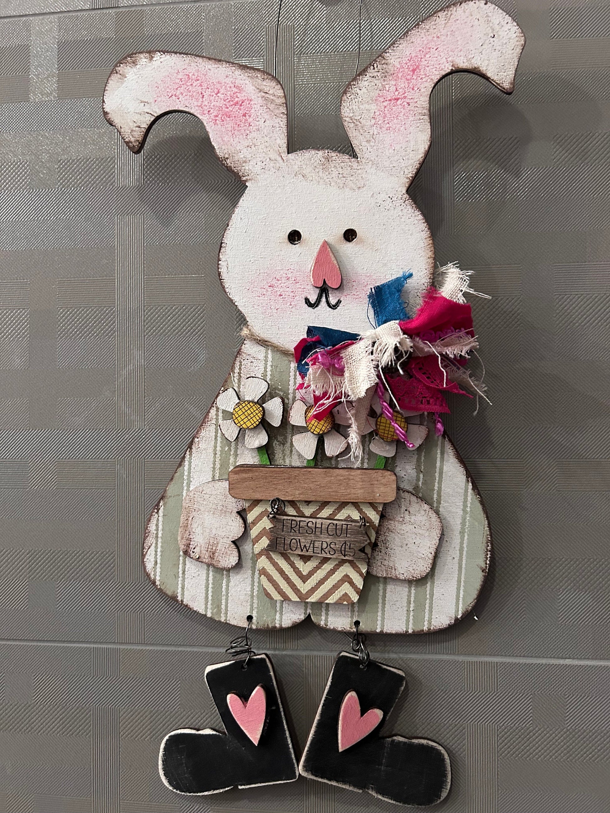 Flower Market Girl Bunny Unpainted DIY kit