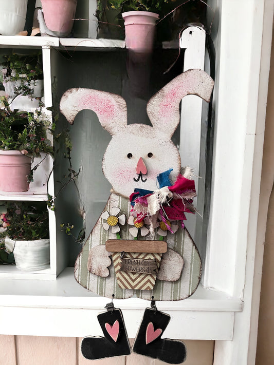 Flower Market Girl Bunny Unpainted DIY kit