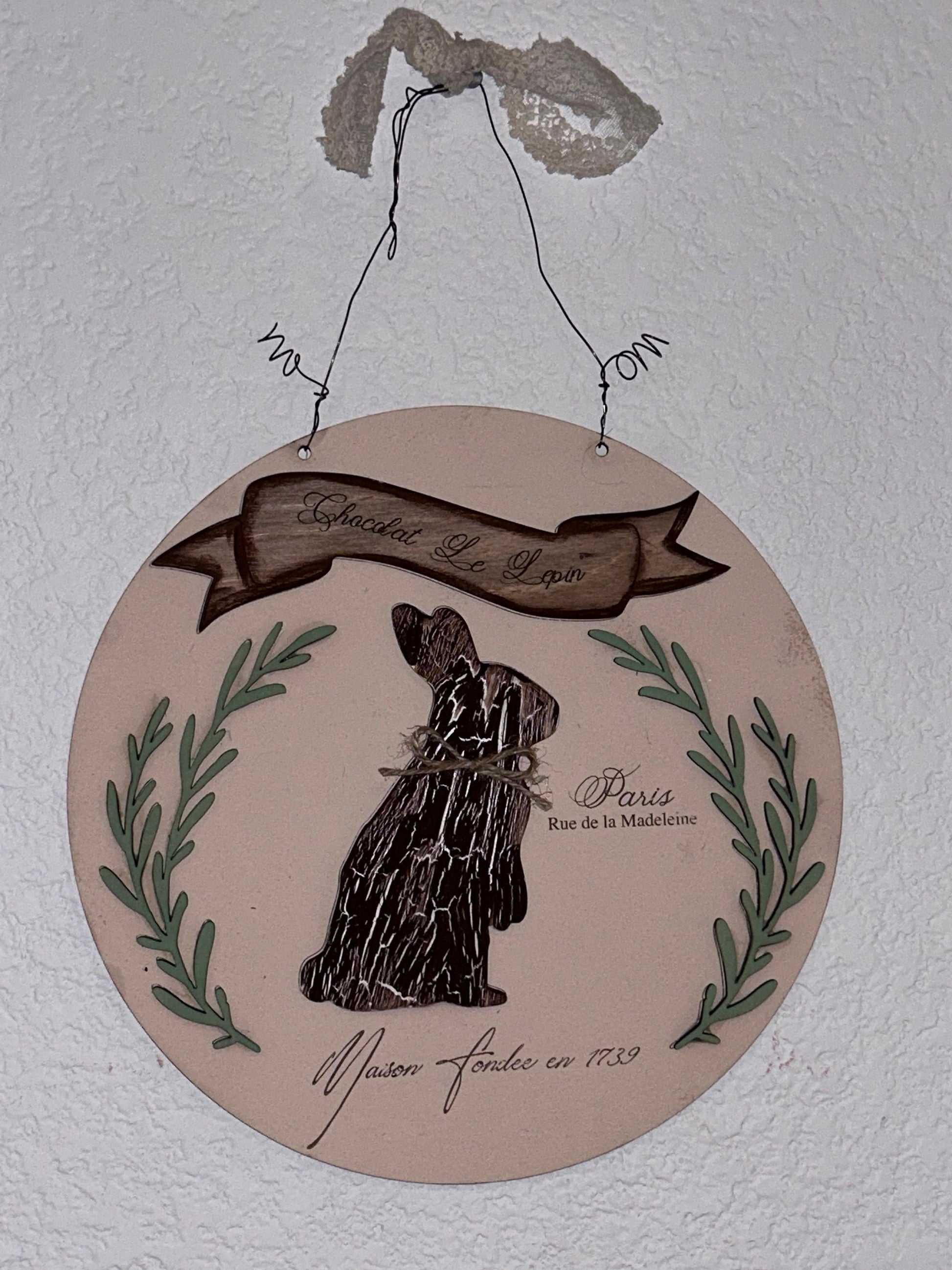 French Bunny Door Sign Unpainted