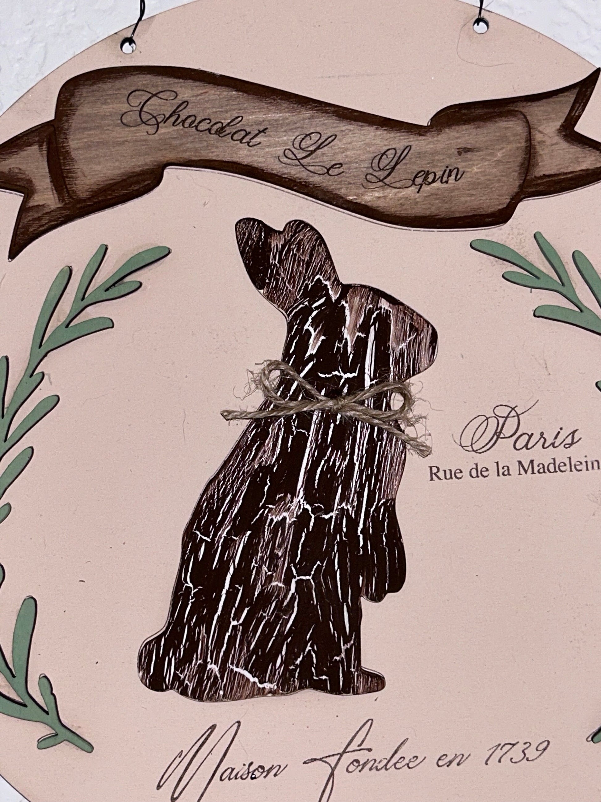 French Bunny Door Sign Unpainted