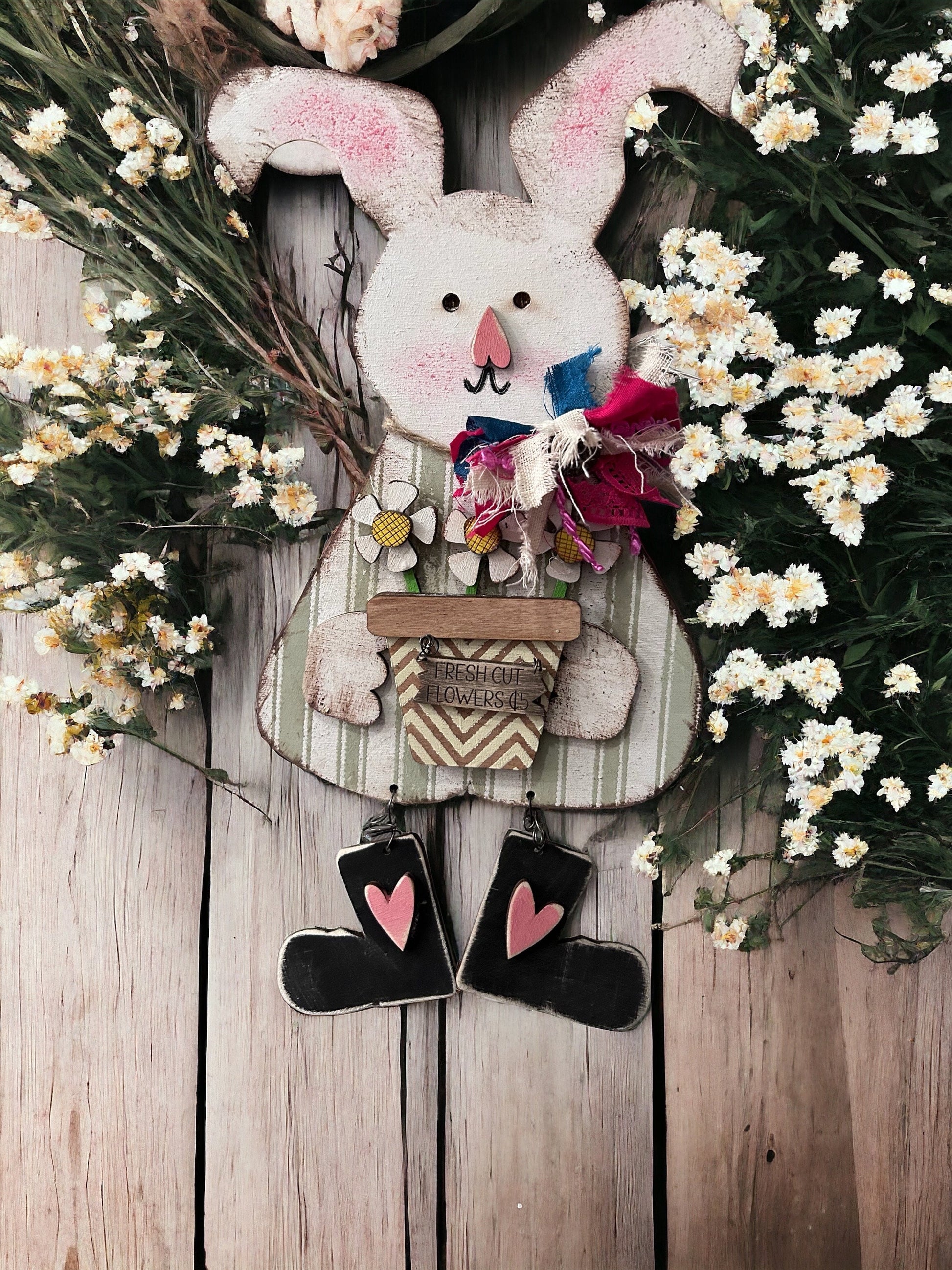 Flower Market Girl Bunny Unpainted DIY kit