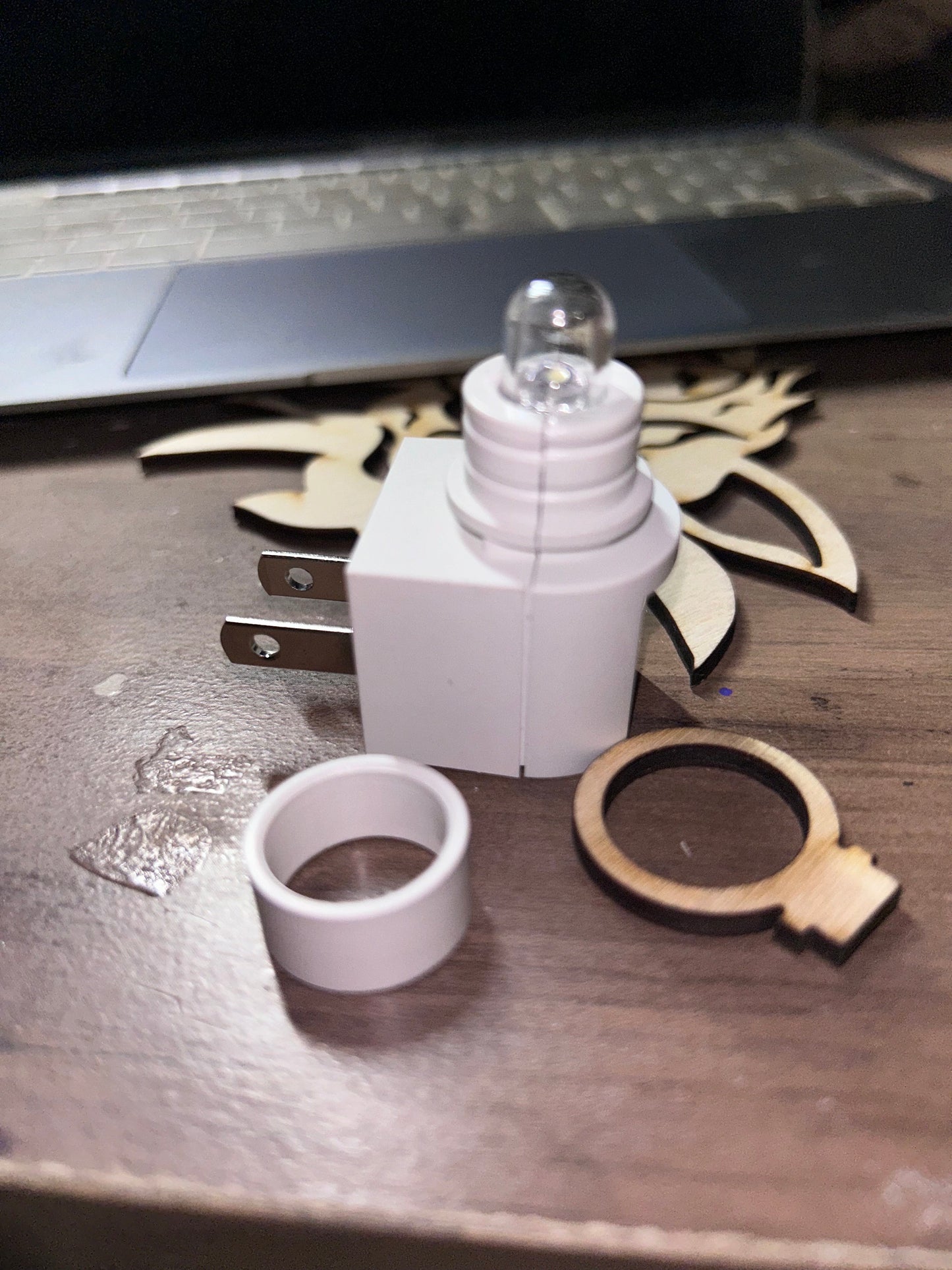 Let Freedom Ring Nightlight attachment. Unpainted Wood Cutout