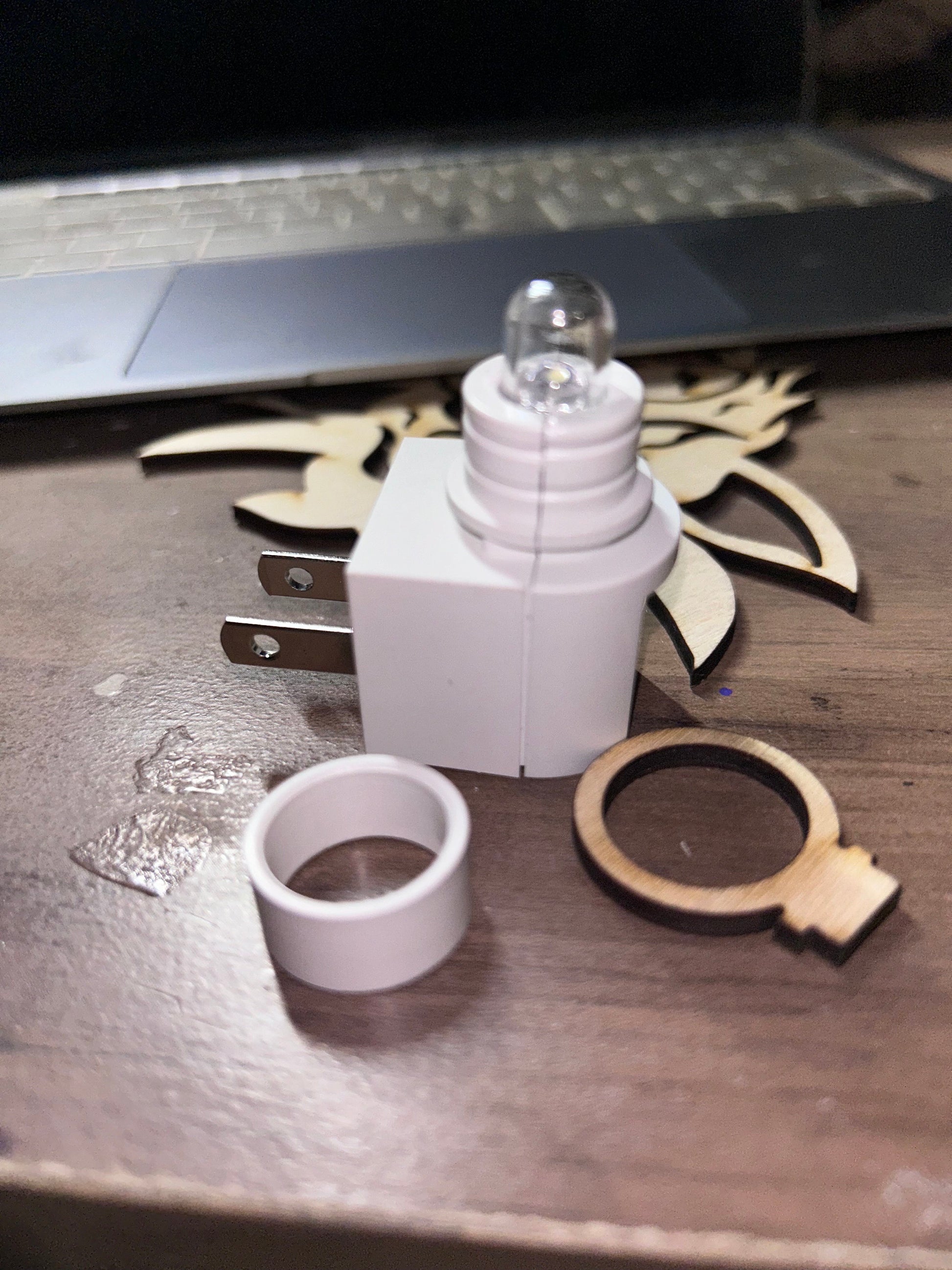Let Freedom Ring Nightlight attachment. Unpainted Wood Cutout