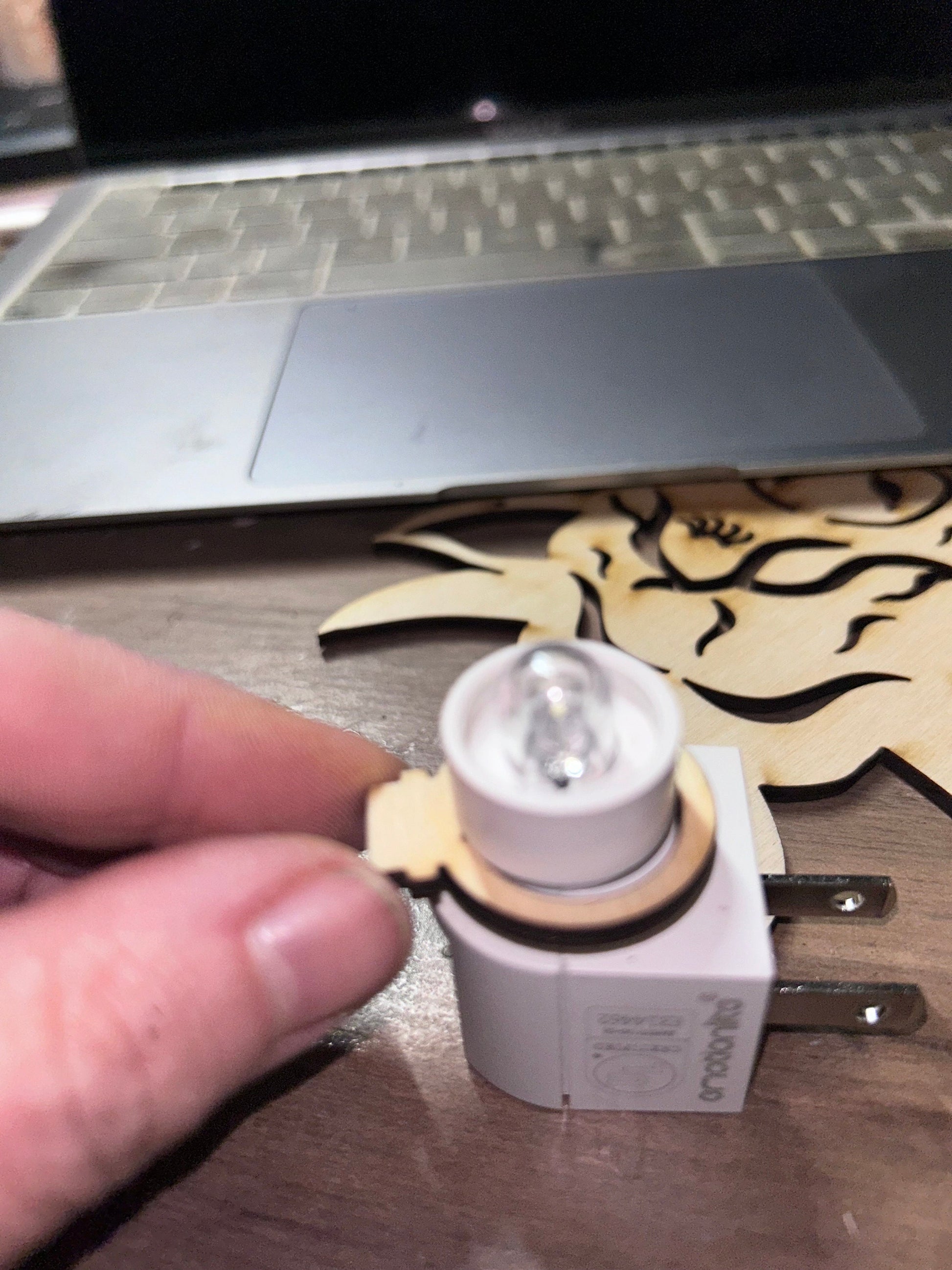 Let Freedom Ring Nightlight attachment. Unpainted Wood Cutout