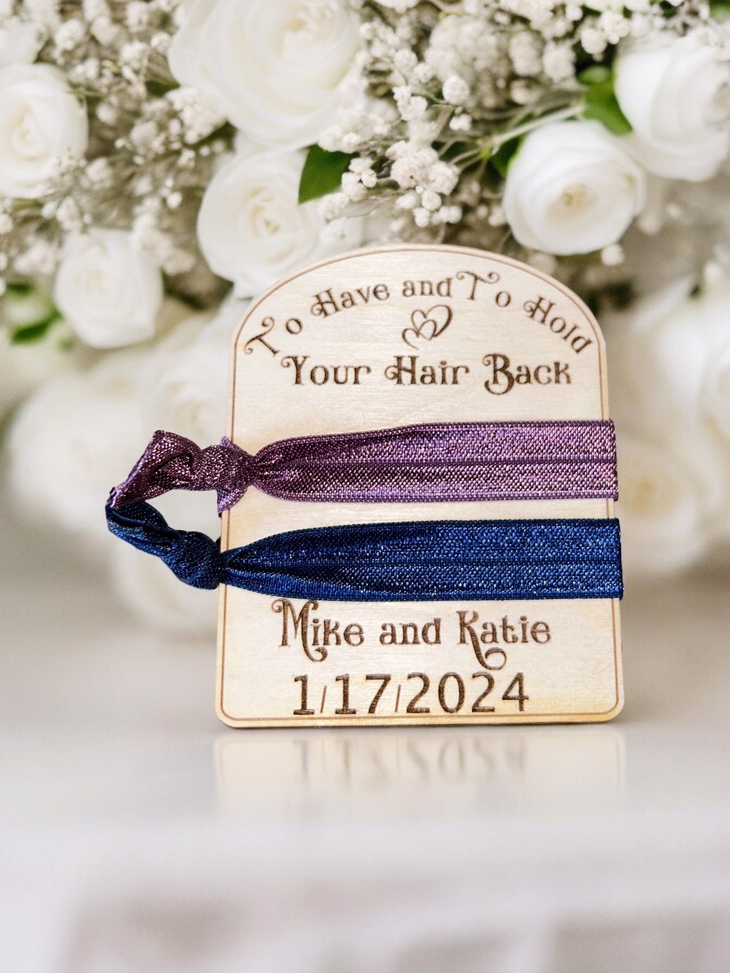 Bridesmaid Gift “To Have and To Hold Your Hair Back” WOODEN Hair tie Holder