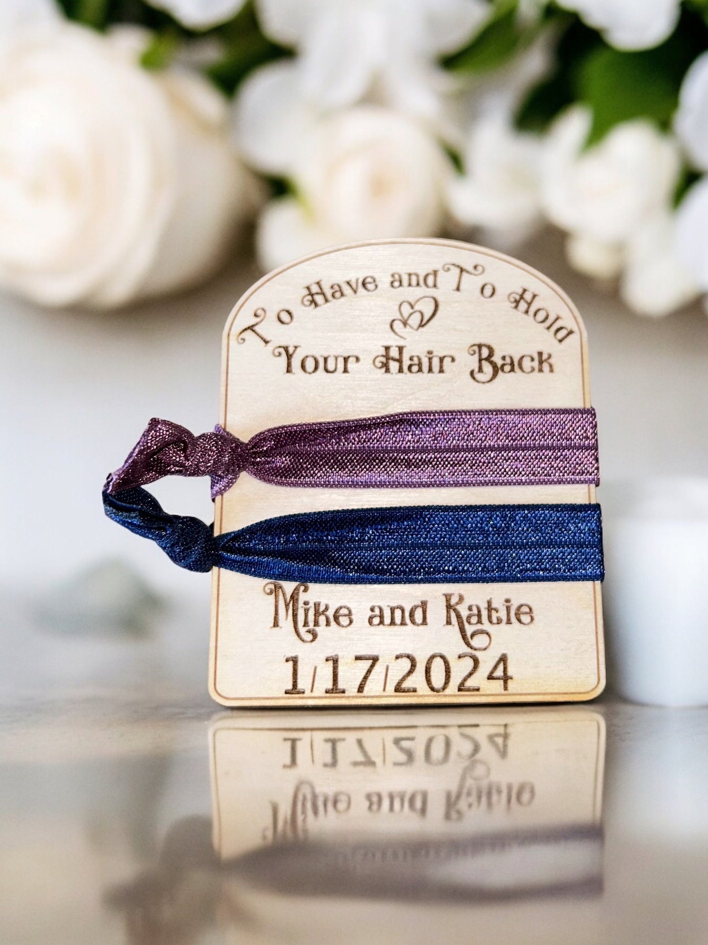 Bridesmaid Gift “To Have and To Hold Your Hair Back” WOODEN Hair tie Holder
