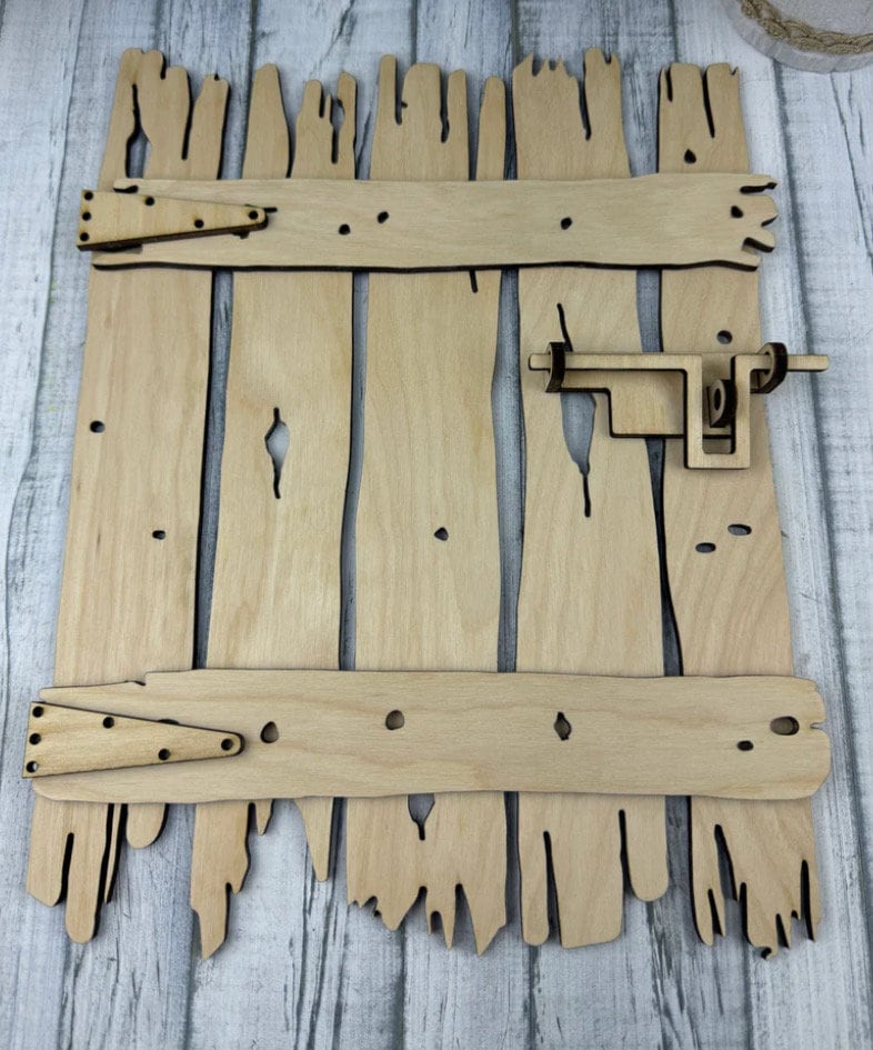 Barnwood Door with hinges Unpainted Kit