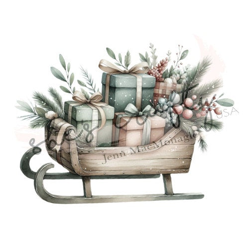 Christmas Sleighs Printable (Not a physical item)