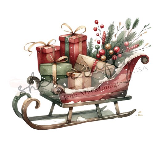 Christmas Sleighs Printable (Not a physical item)