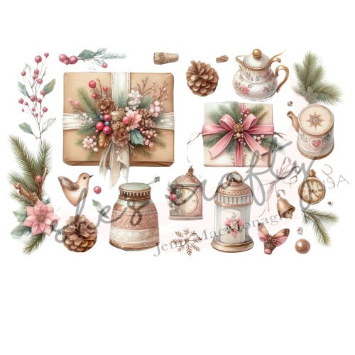 Pretty Vintage Christmas Things Printable (Not a physical item)