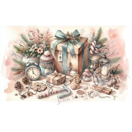 Pretty Vintage Christmas Things Printable (Not a physical item)