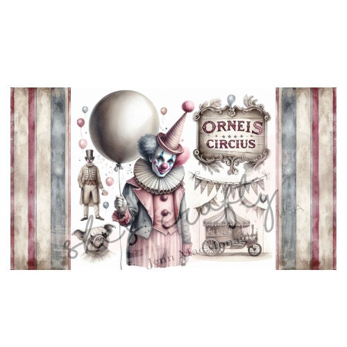 Send In The French Vintage Clowns Large Bundle Printables (Not a physical item)