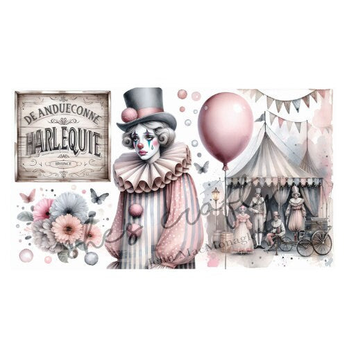 Send In The French Vintage Clowns Large Bundle Printables (Not a physical item)