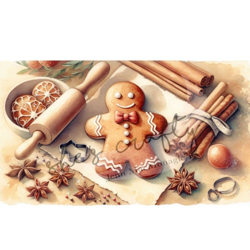 Vintage Gingerbread man Bundle Printables (Not a physical item)