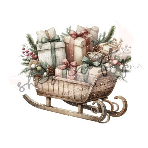 Christmas Sleighs Printable (Not a physical item)