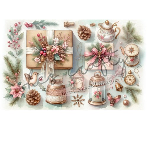 Pretty Vintage Christmas Things Printable (Not a physical item)