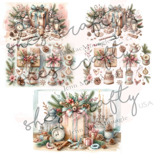 Pretty Vintage Christmas Things Printable (Not a physical item)