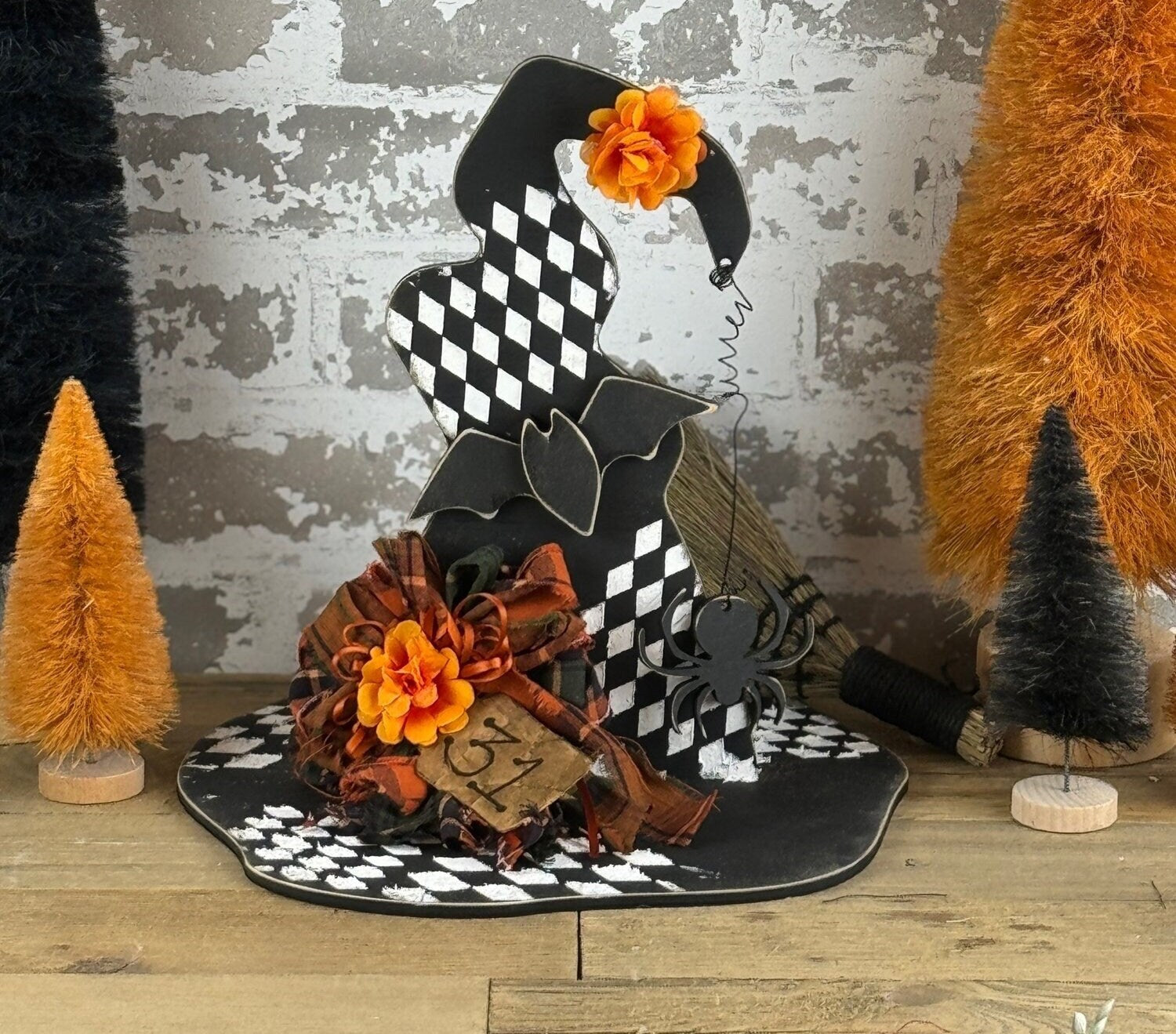 Primitive Wonky Witches Hat Unpainted/ Unassembled DIY Kit (Do it yourself)