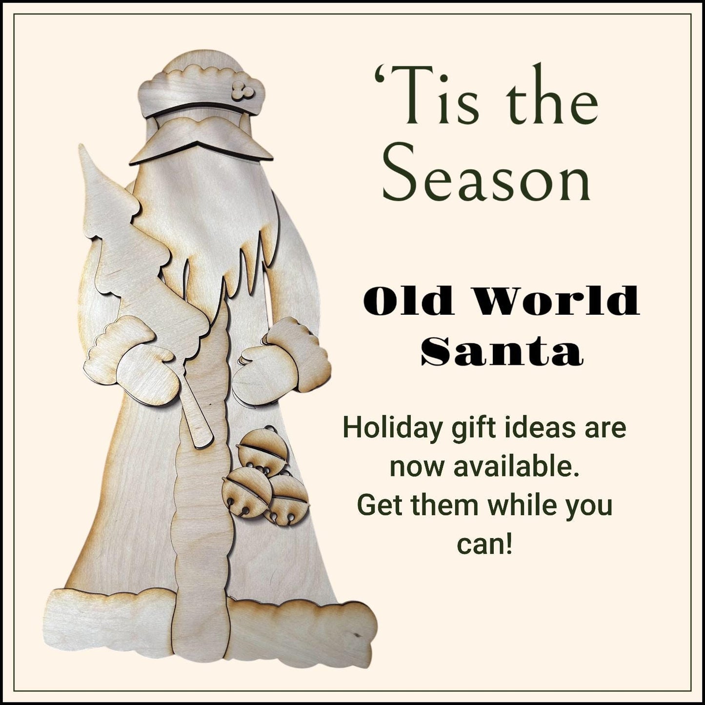 Old world Santa Shelf Sitter Unpainted/ Unassembled DIY Kit (Do it yourself)