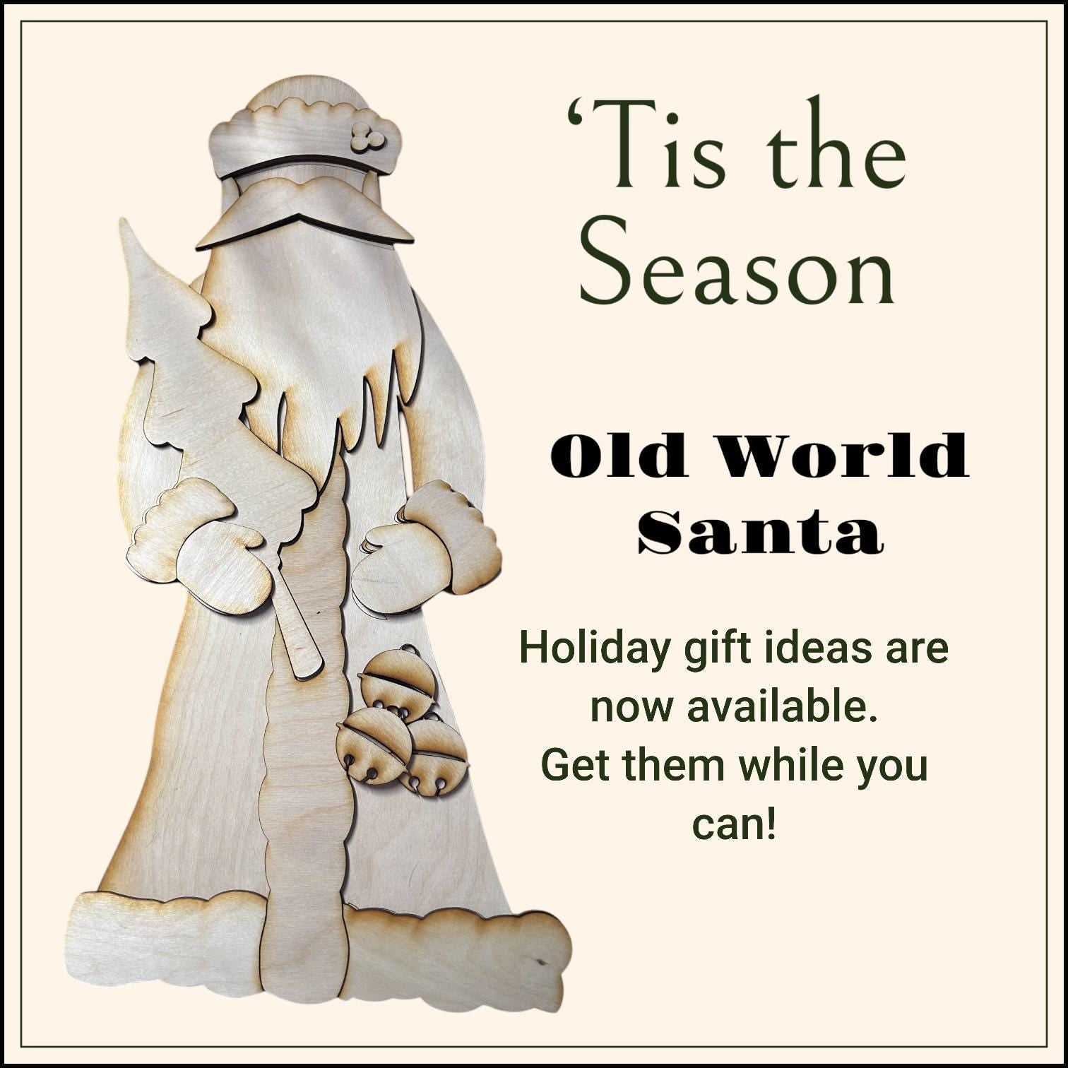 Old world Santa Shelf Sitter Unpainted/ Unassembled DIY Kit (Do it yourself)