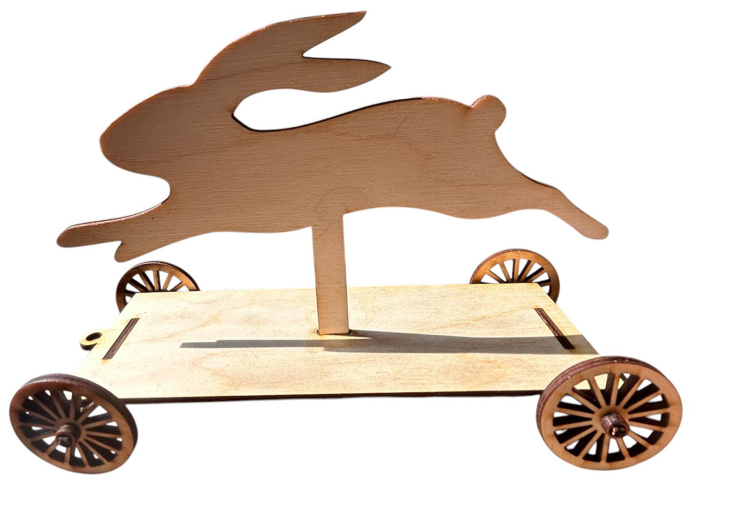 Rabbit Pull Toy Wood Cut Out Unassembled (Blank)