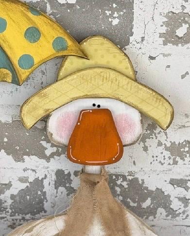 Duck with umbrella UNPAINTED / Unassembled DIY Kit (blank)