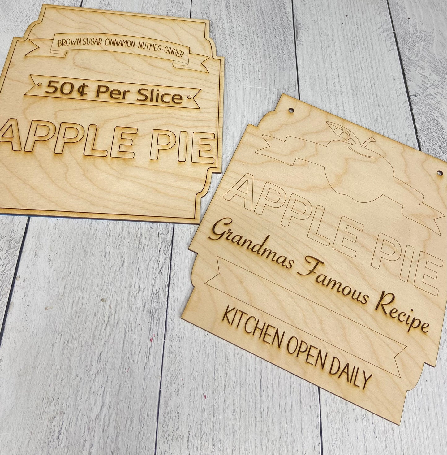 Grandmas Famous Apple Pie sign unpainted
