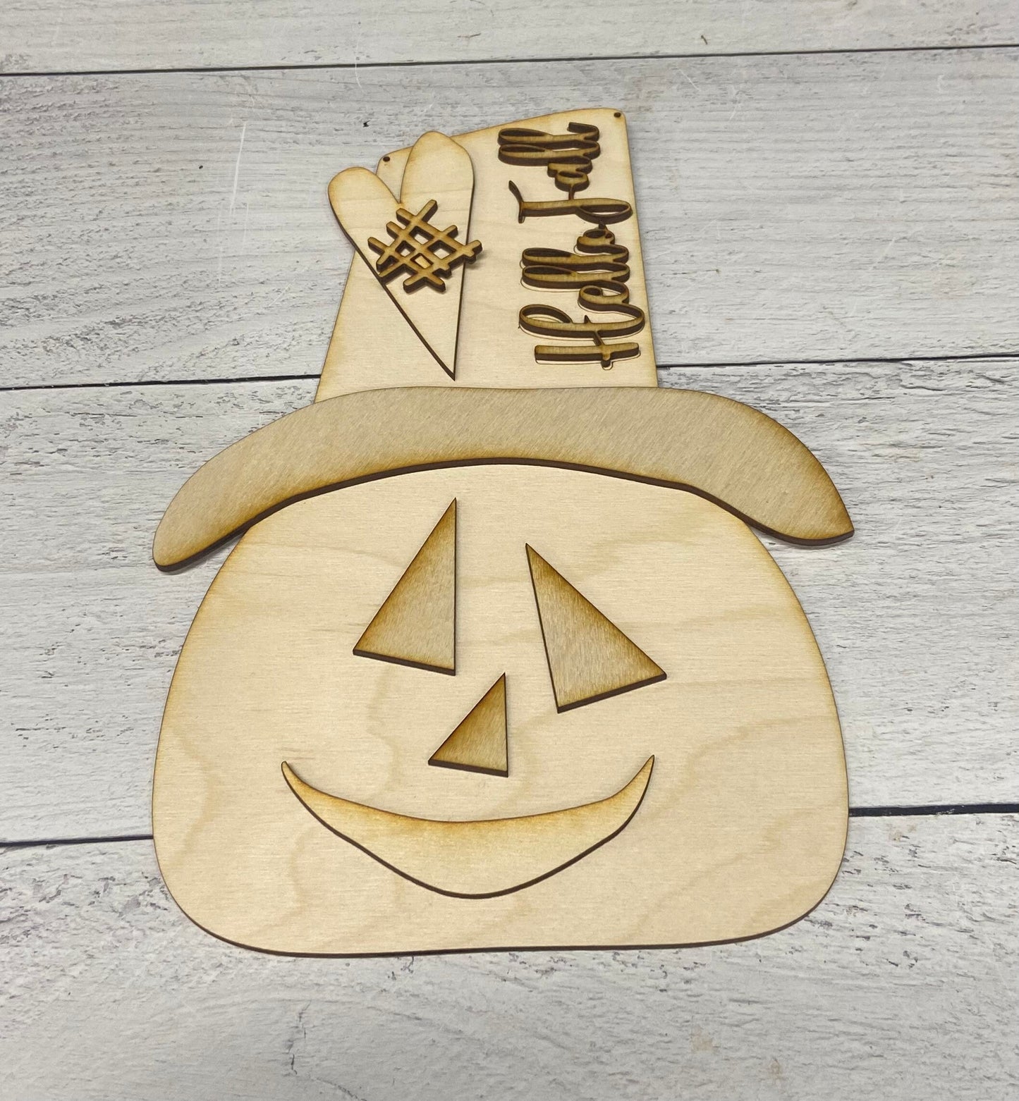 Hello Fall Pumpkin Scarecrow DIY unpainted