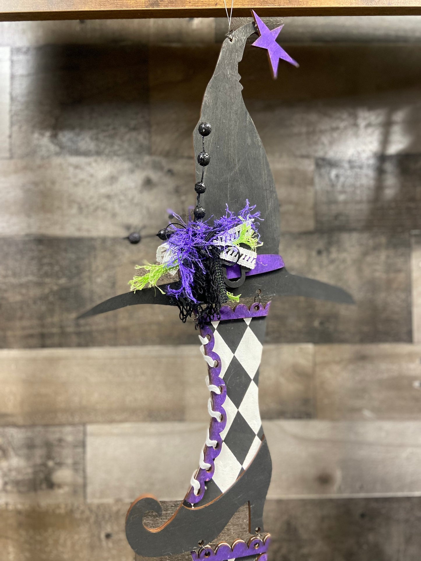 DIY Witches Hat and Boots door hanger (unpainted)