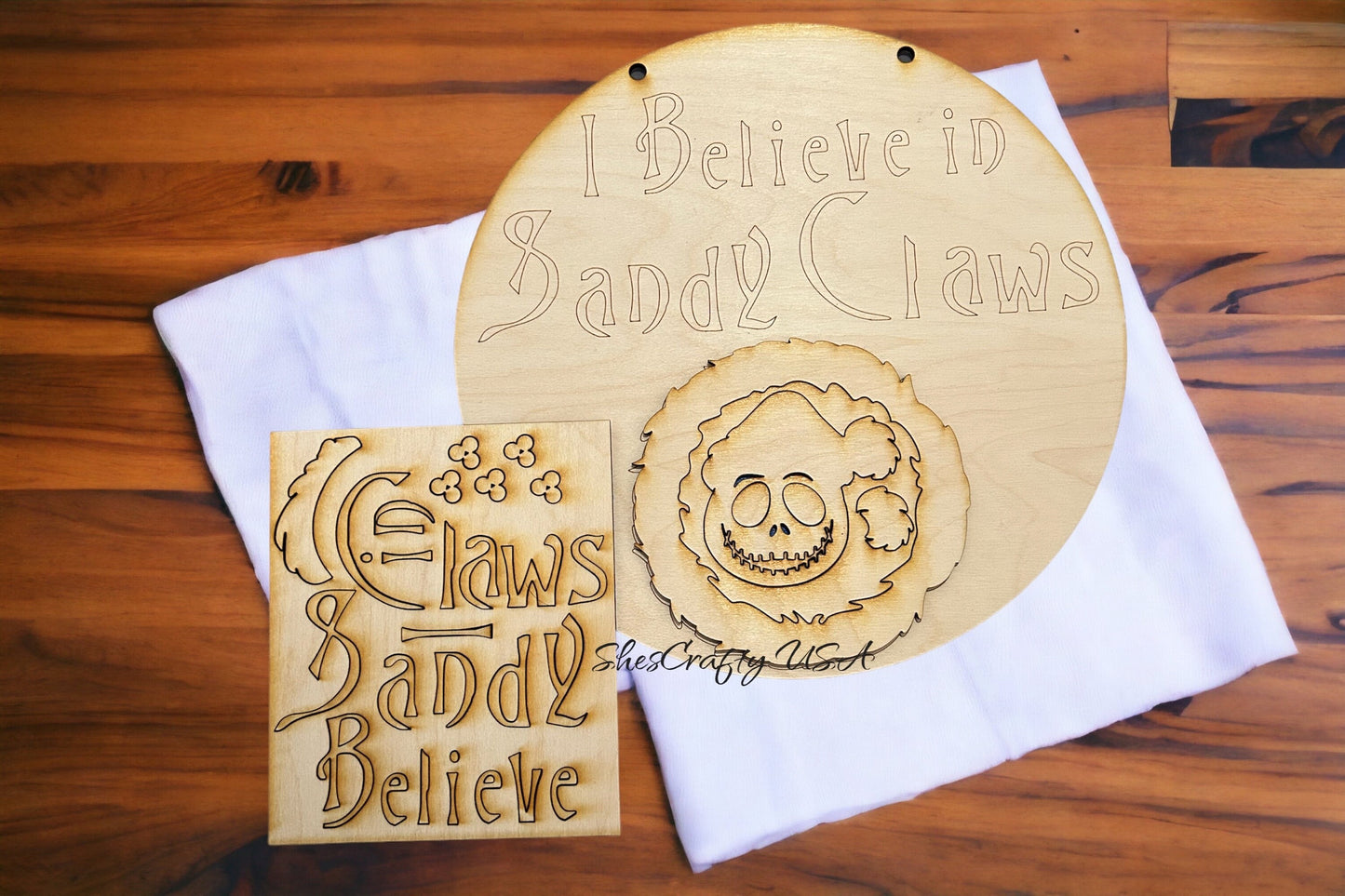 Sandy Claws Door Hanger DIY unpainted