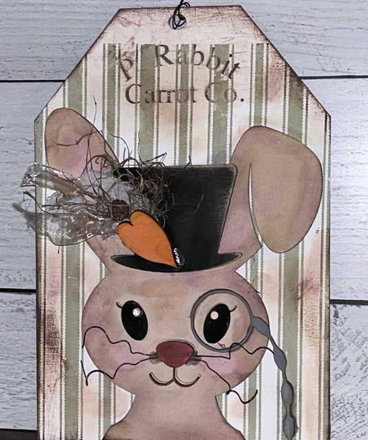 P. Rabbit Carrot Co. Sign Tag Unpainted