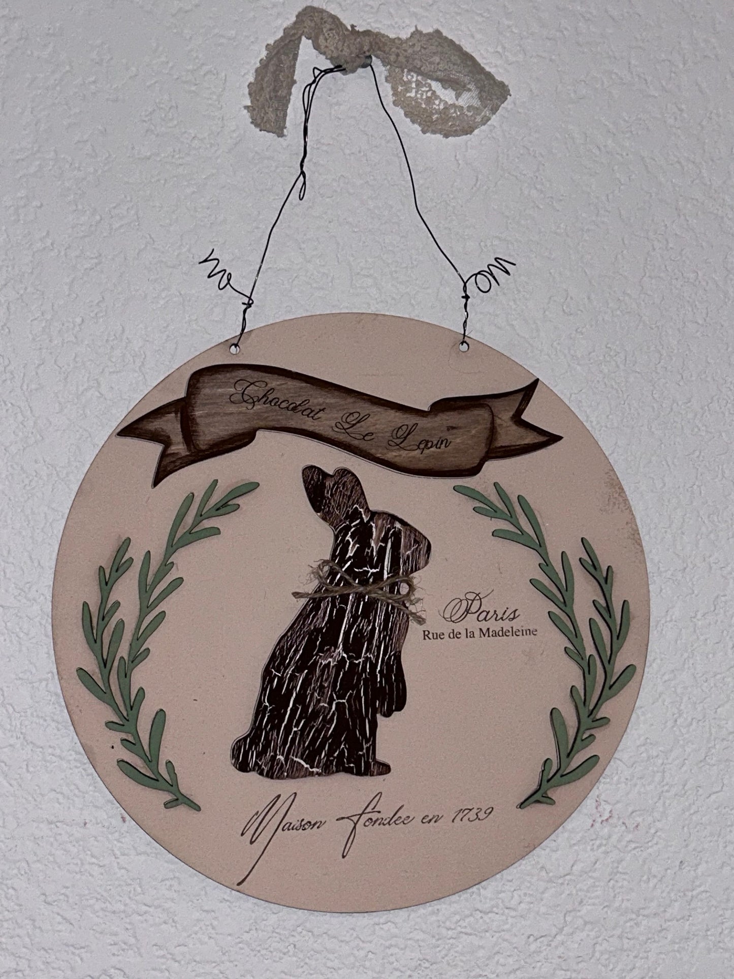 French Bunny Door Sign Unpainted