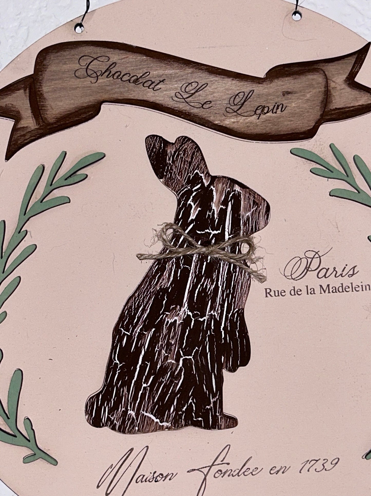 French Bunny Door Sign Unpainted