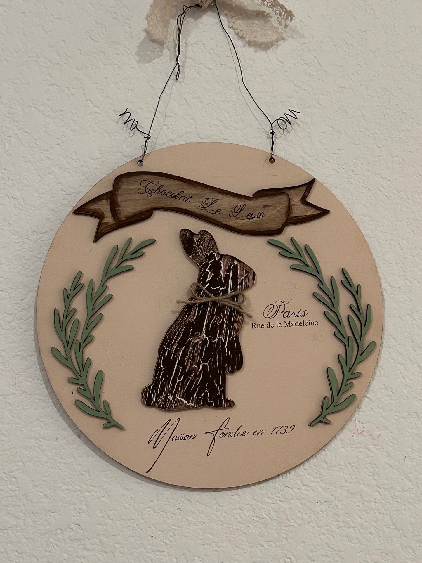French Bunny Door Sign Unpainted