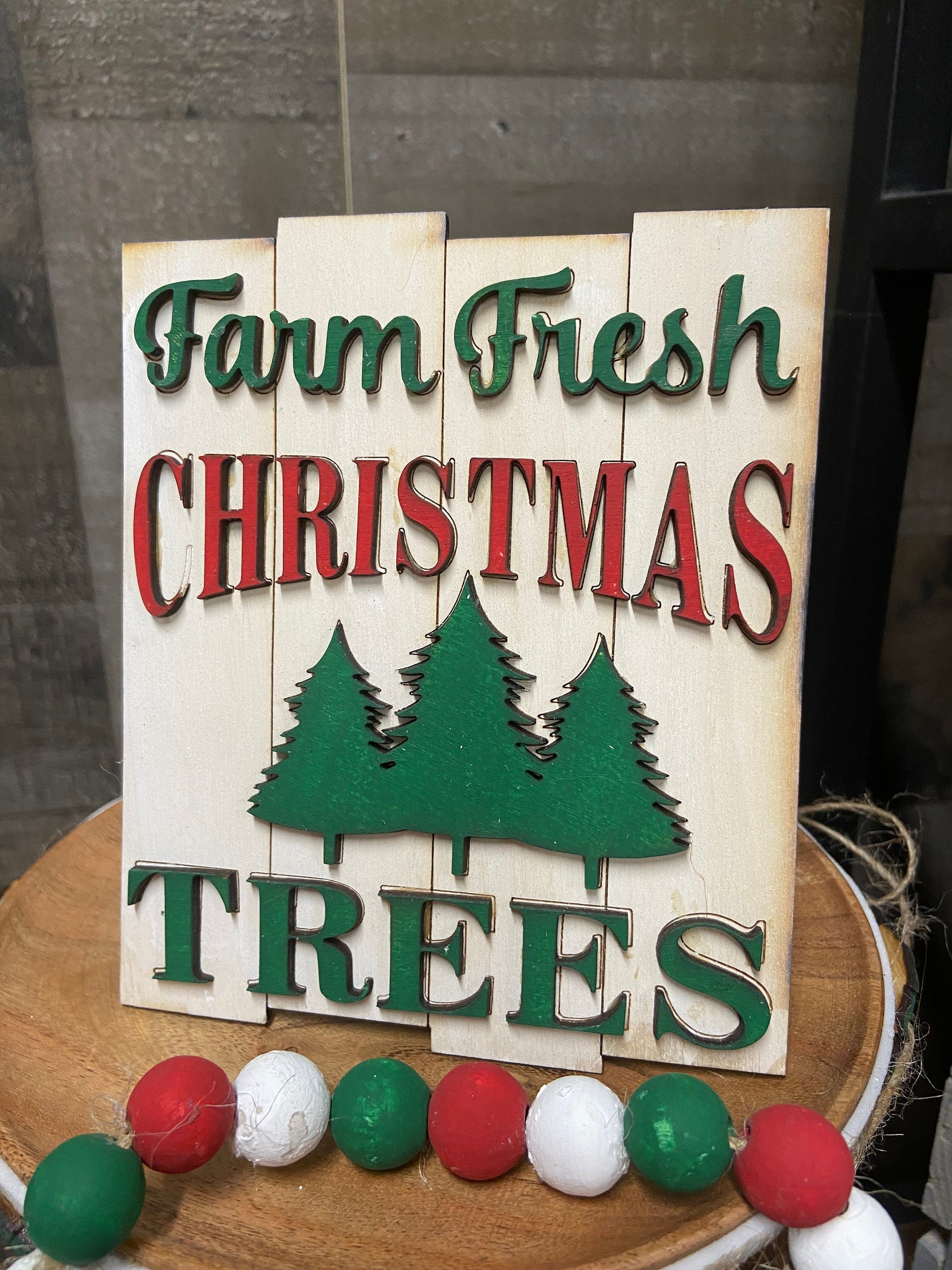 Tree farm Tray set UNPAINTED