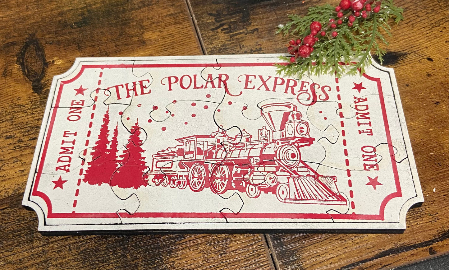 DIY Polar Express Ticket puzzle unpainted