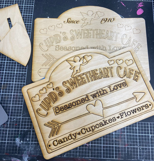 DIY Cupids Sweetheart Cafe Sign