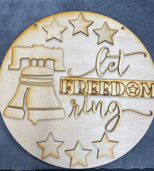 Let freedom ring door hanger DIY Unpainted