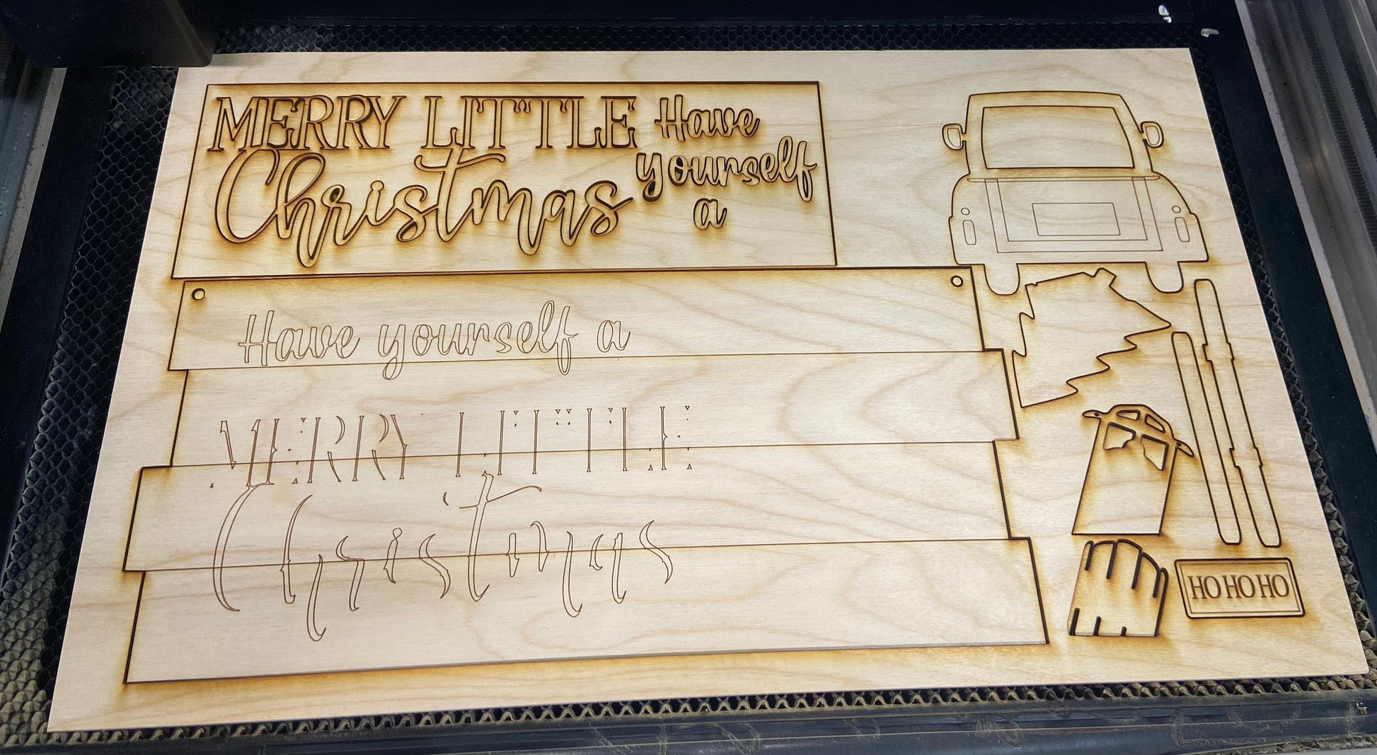 DIY Merry Little Christmas Sign unpainted