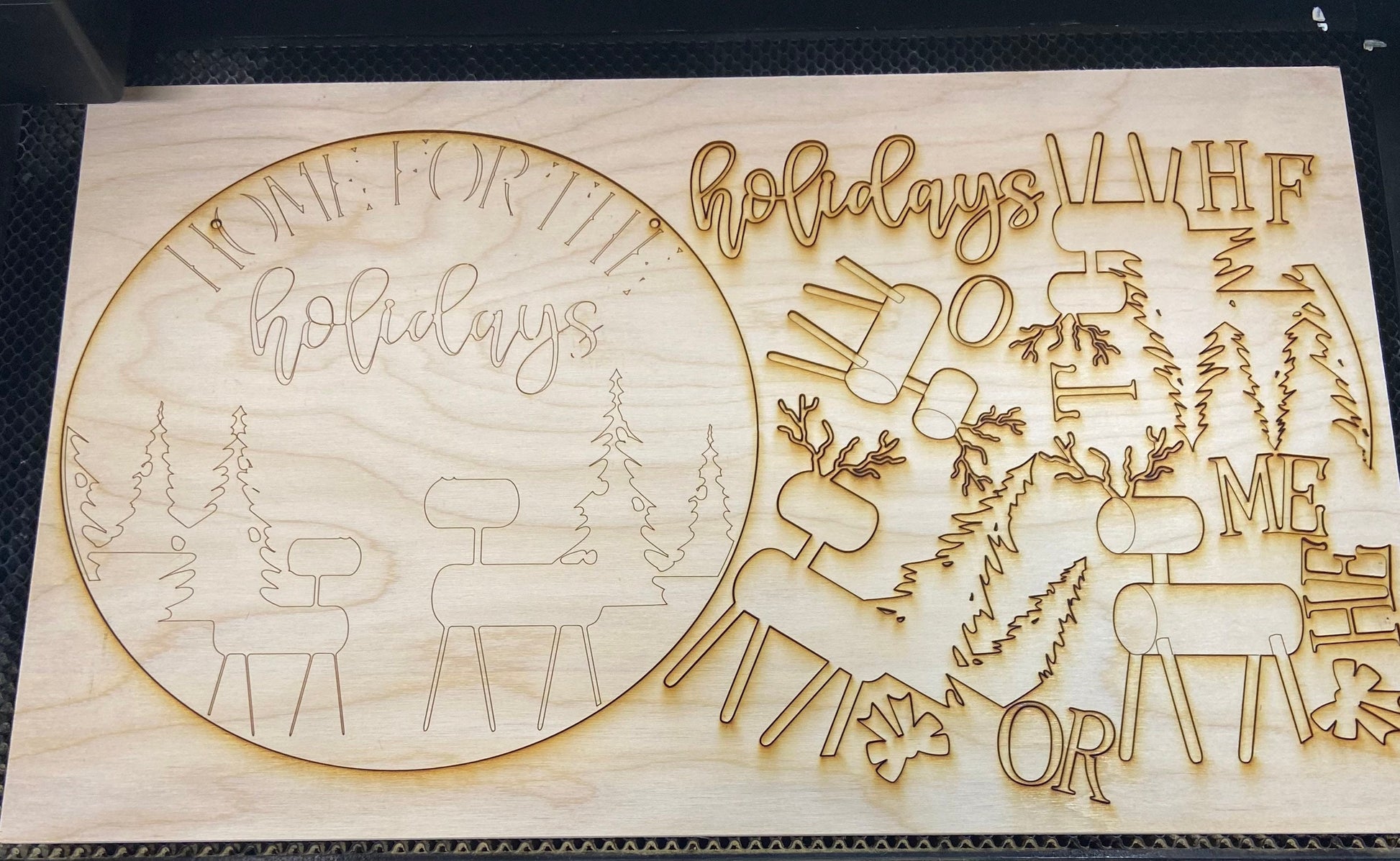 DIY Oh Deer, home for the holidays door hanger