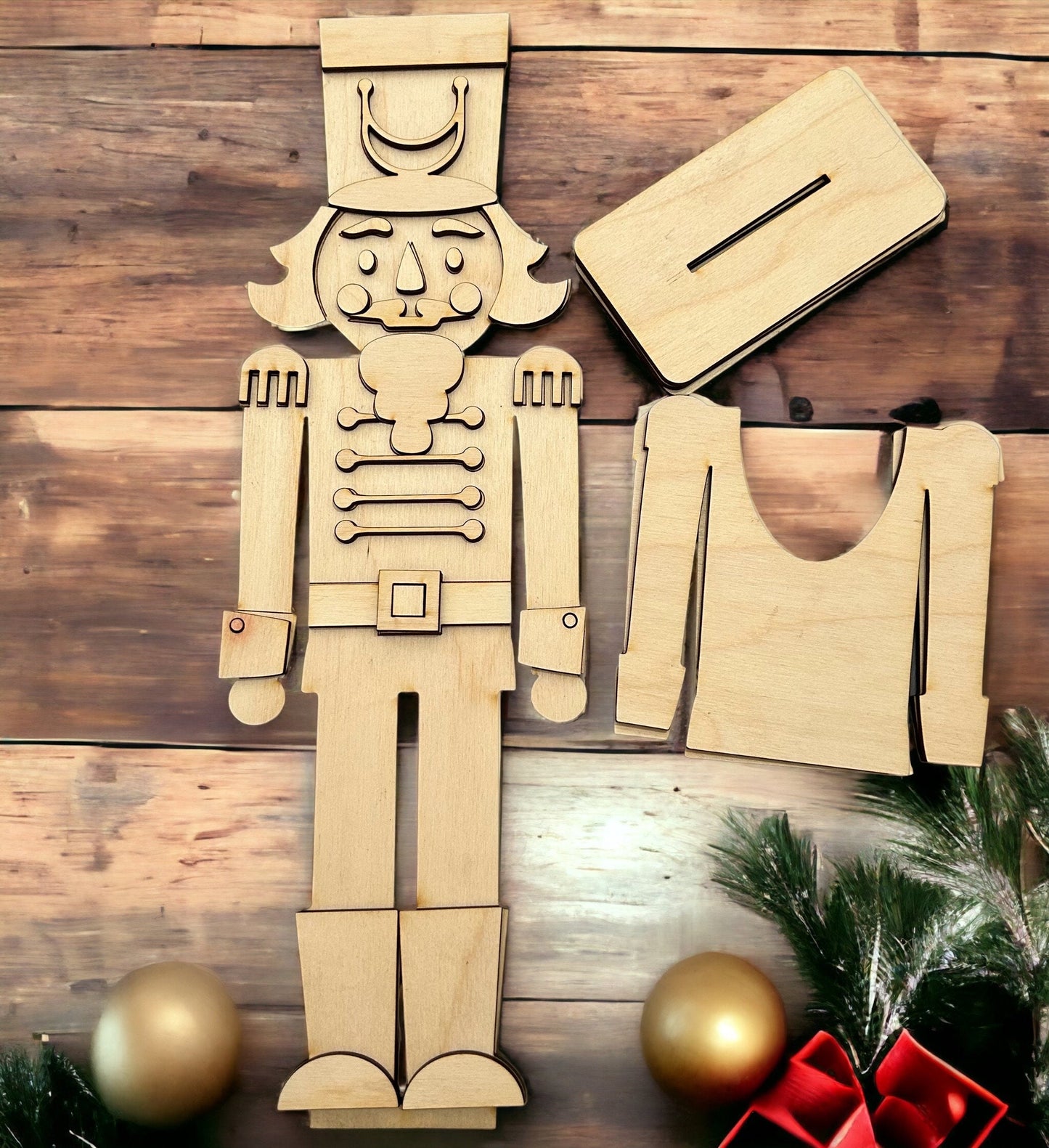 DIY Nutcracker gift card holder. Unpainted