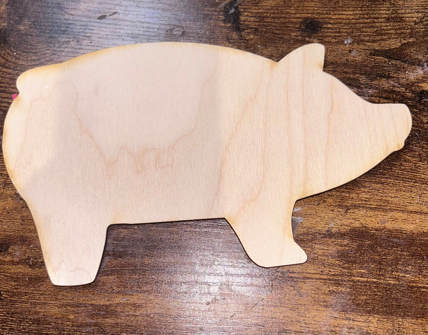 Primitive Style Pig Unpainted Wood Cutout