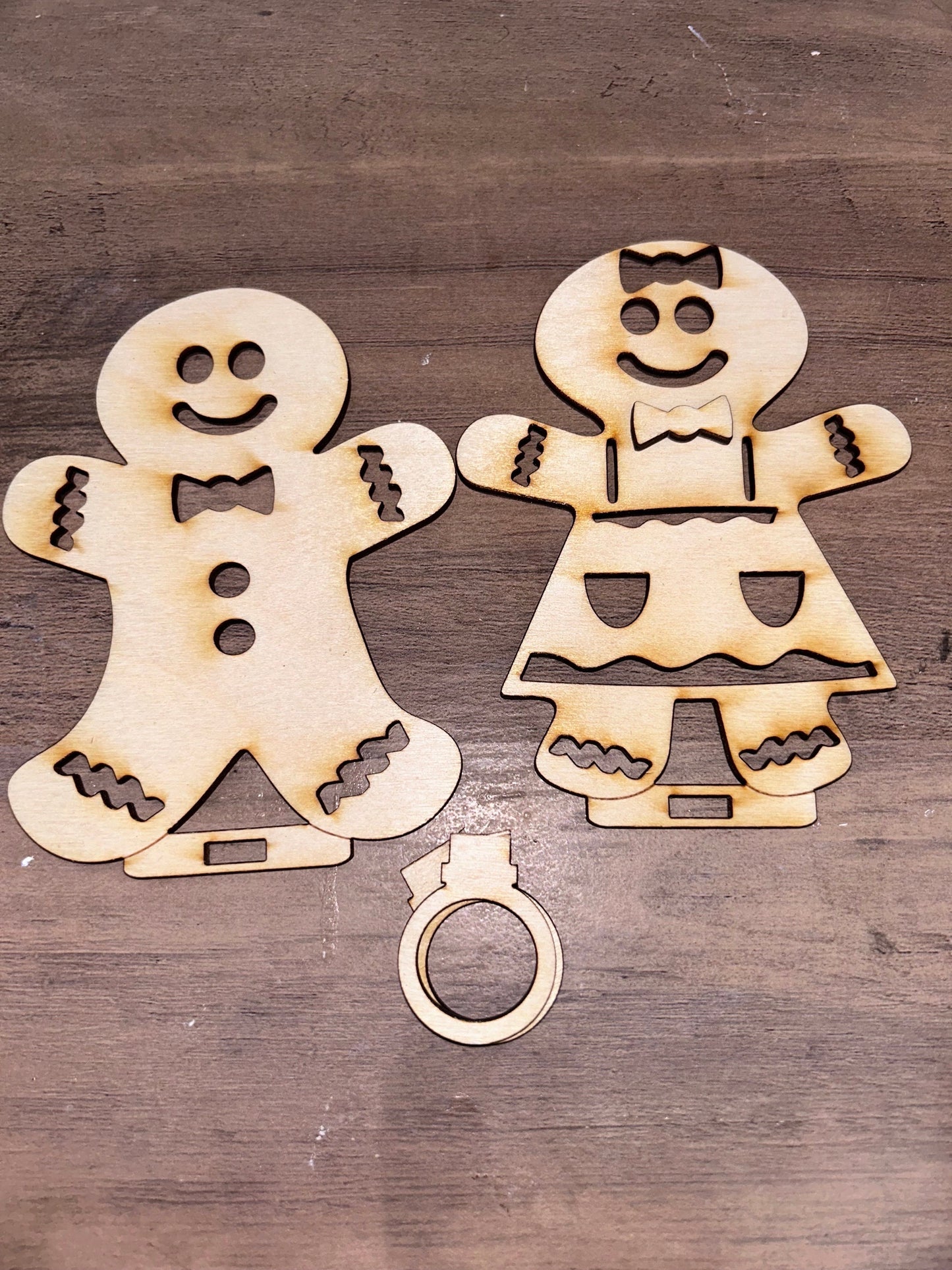 Gingerbread Bundle Nightlight attachments Unpainted Wood Cutouts