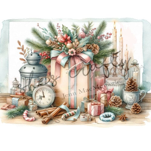 Pretty Vintage Christmas Things Printable (Not a physical item)